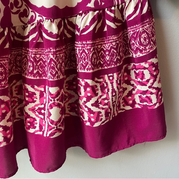 Zara Magenta and White Floral Swirl Mini Dress - Picture 4 of 6